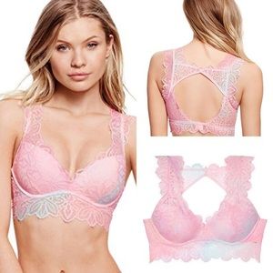 PINK Date Push-up bralette pink tie dye